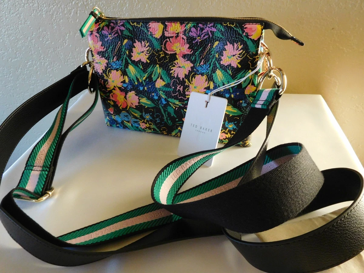 New Ted Baker Parceyy Flirty Texture Branded Webbing Crossbody Bag~  Multicolor