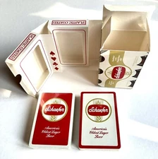 Schaefer Beer Playing Cards Original Box w/ Two Decks UNUSED MINT Factory Sealed