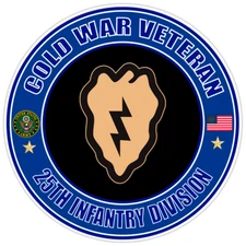 Cold War Veteran 25th Infantry Division Bumper Sticker Military Vinyl Decal 5"