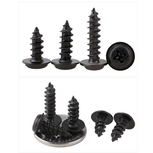Self-Tapping Sheet Metal Screws Phillips Flange Pan Head M1-M4 Zinc Plated Black - Picture 5 of 7