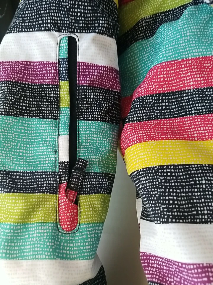 ROXY RAINBOW STRIPE SNOWBOARDING SKI SNOW WINTER JACKET HOODED XS - Image 2 of 4