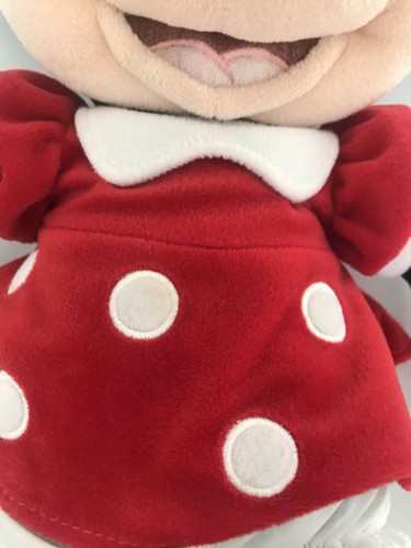 MINNIE MOUSE DISNEY Stuffed Animal Plush RED VELVET DRESS Yellow Shoes - Picture 8 of 9