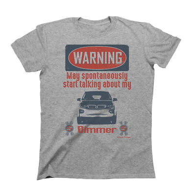 BMW i3 2016 Auto WARNUNG May Talk About My Bimmer Herren Bio Baumwolle T-Shirt Öko