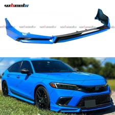 For 2022-2024 11th Honda Civic V3 Boost Blue Pearl Front Bumper Lip Splitter Kit