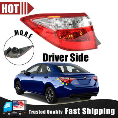 For 2014-2016 Toyota Corolla Outer Tail Light Rear Brake Lamp Driver Left Side