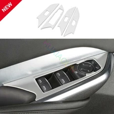 For Cadillac XT4 2019-2022 Silver Steel Glass Window Lifting Panel Decoration 4x