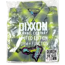 DIXXON Flannel "The Slice" Men's LARGE Snap Button Plaid Horror Shirt