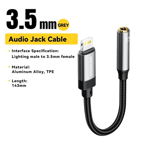 Essager USB Type C To 3.5mm Jack AUX Cable For iPhone 16 15 Headphone Audio Wire - Picture 7 of 10
