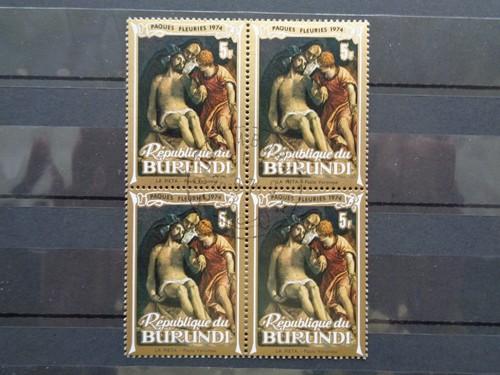 1974 BURUNDI cancelled stamps Christmas SC #444-48 - Picture 2 of 3