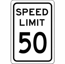 Speed Limit 50 MPH Sign - New 8" x 12" Aluminum Road and Street Sign - No Rust