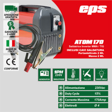 Saldatrice inverter Atom 170 EPS con Kit cavi saldatura 10 mmq
