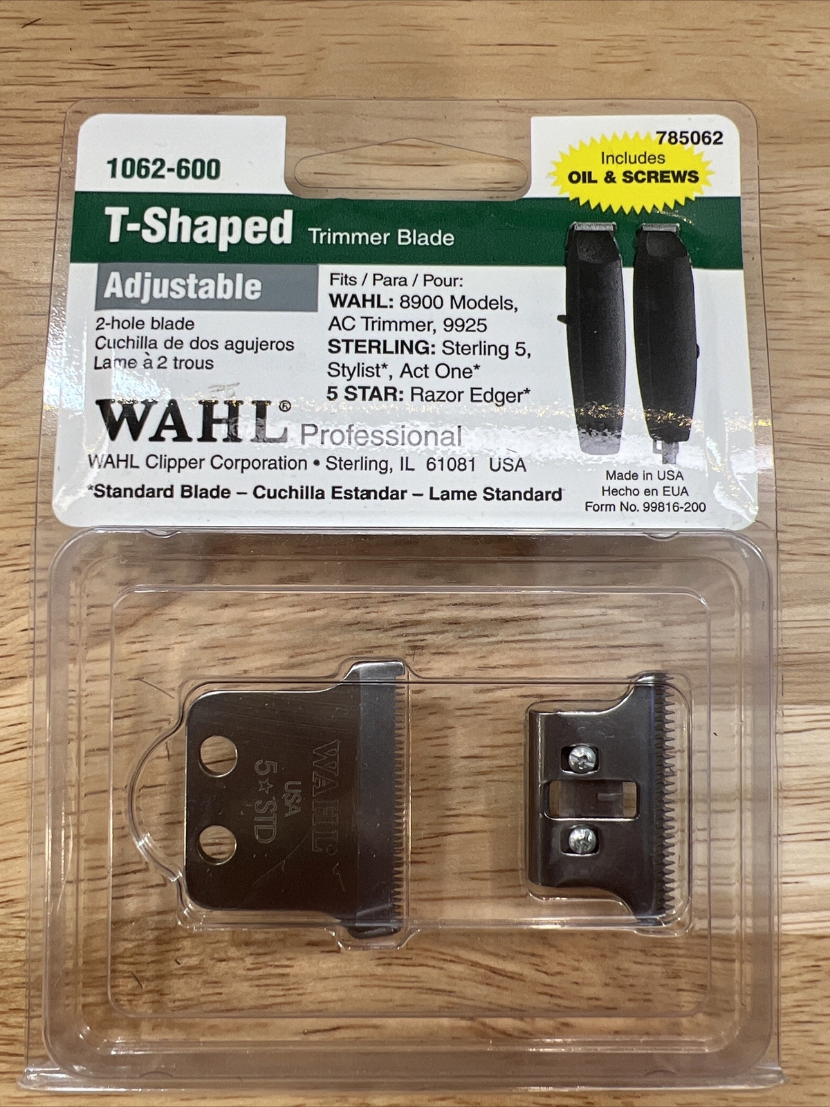 WAHL T-SHAPED TRIMMER BLADE SET DETAILER, HERO, 8900 MODELs,AC trimmers,9925