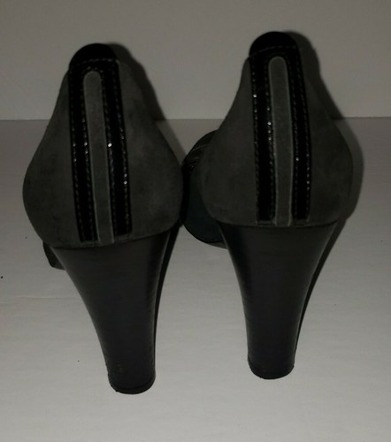 Mocassino Max & Co nero scamosciato vernice penny tacco grosso decolte 7 - Foto 5 di 8