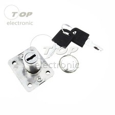 Cylinder Sliver Tone Metal Desk Dead Drawer Lock 2 Keys Cabinet Cupboard