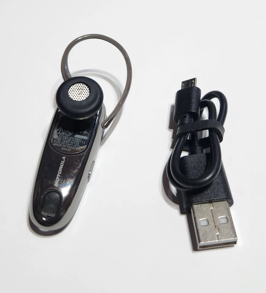 Original Black Motorola H560 Bluetooth Wireless Headset with Cable in Bulk Pkg - Image 3 of 4