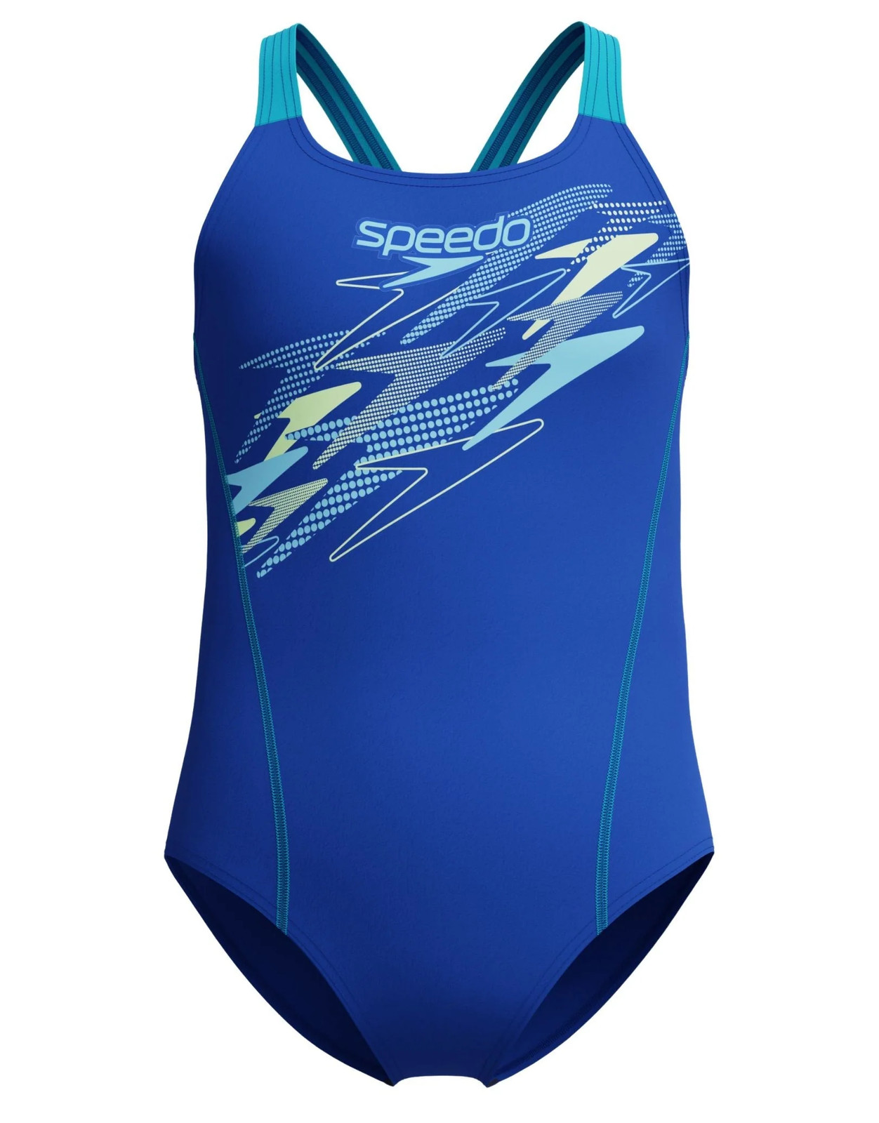Speedo Girls Blue/Turquoise Medley Logo Medalist Swimsuit - Age 9-10 - Image 5