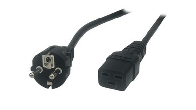 CEE7 IEC C19-POSAC-C19-16/EU15 Netzkabel schwarz 1,5m
