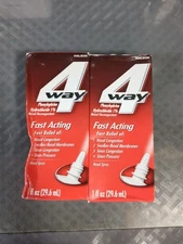 2x 4 Way Fast Acting Nasal Decongestant Sinus Spray Relief 1 Fl Oz Exp 10/26 #L8