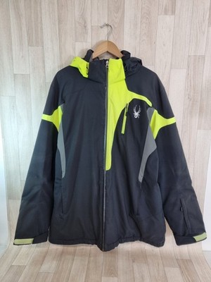Spyder Herren XXL Thinsulate Insulated Schwarz Grau Neon Gelb Skijacke