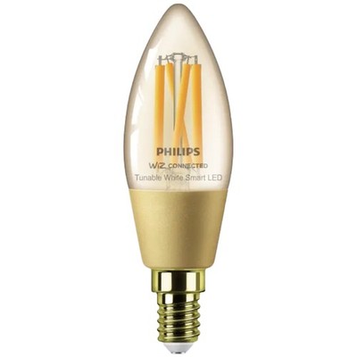 Smart LED Filament Vintage C35 Kerze 4,9W=25W E14 Gold CCT Dimmbar WiZ App Alexa