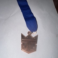 Royal Caribbean Cruise Award Anchor Bronze Medal Medallion Blue Ribbon
