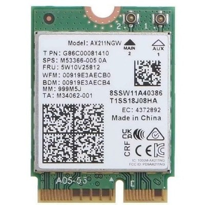Wireless Card Dell G83J7 Intel AX211NGW Wireless Card - 2nd Gen Wi-Fi 6E - 2.4