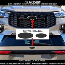 For 2025-2026 Ford Explorer Smoke Tint Decal Front Rear Emblem Vinyl Overlay Ppf For 2025-2026 Ford Explorer Smoke Tint Decal Front Rear Emblem Vinyl Overlay Ppf