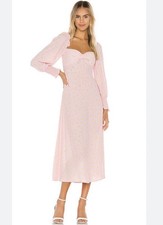 Faithfull The Brand Mathilde Midi Dress in Pink Luda Floral size 2