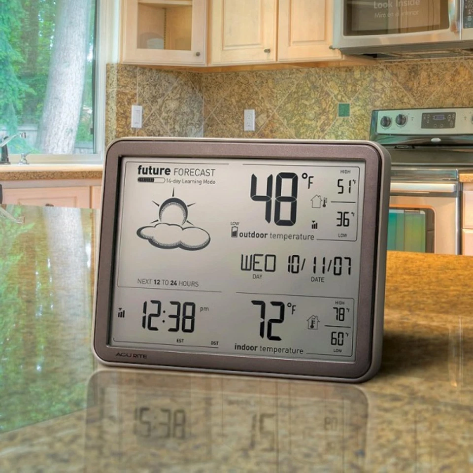 Hyperlocal Weather Forecast Station with Wireless Sensors & LCD Display, Black - Image 4 of 4