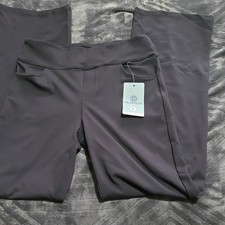 Dlooda Women's Black Solid Regular Size Dress Pants Office Work Trousers
