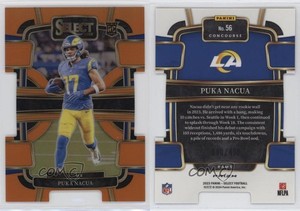 2023 Panini Select Concourse Orange Prizm Die-Cut /499 Puka Nacua #56 Rookie RC