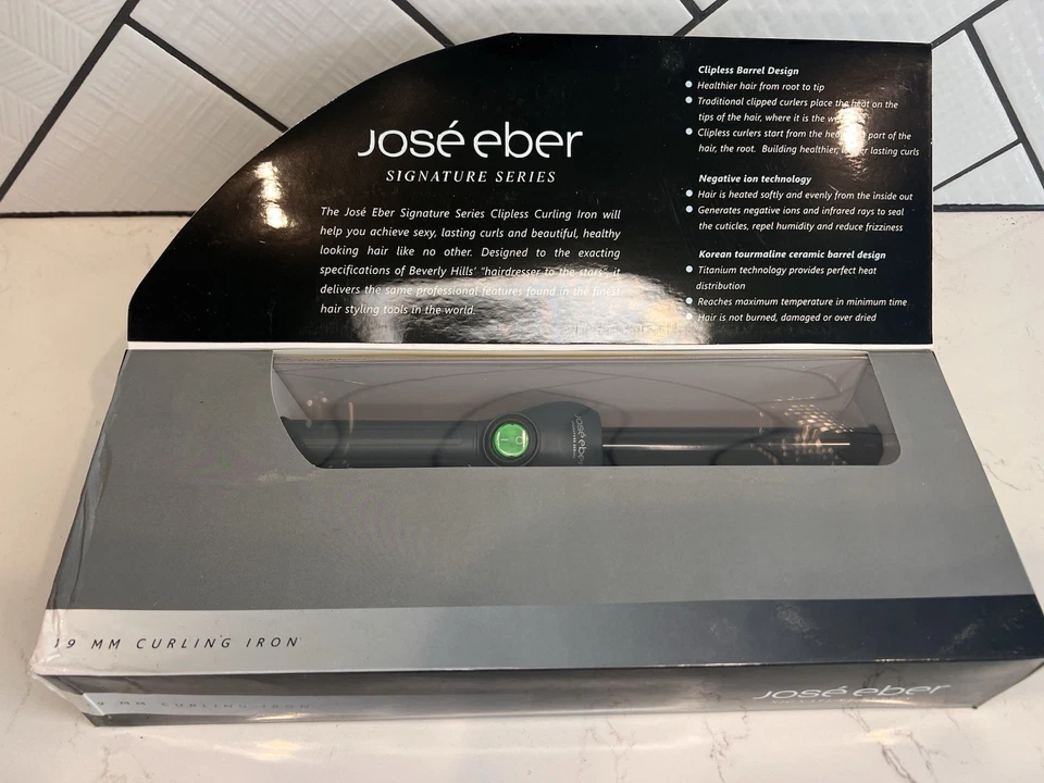 Jose Eber: утюжок для завивки без зажимов 19 мм или 3/4 дюйма - черный, керамический ствол, Ion Tech - Изображение 2 из 4