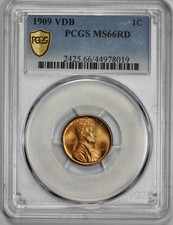 1909 VDB Lincoln 1c Cent PCGS MS 66 Red