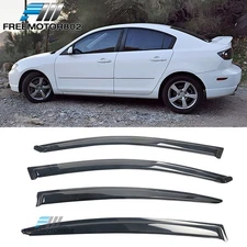 Fits 04-09 Mazda 3 Sedan 4-Door Window Visors Rain Sun Guard Acrylic 4PCS Set