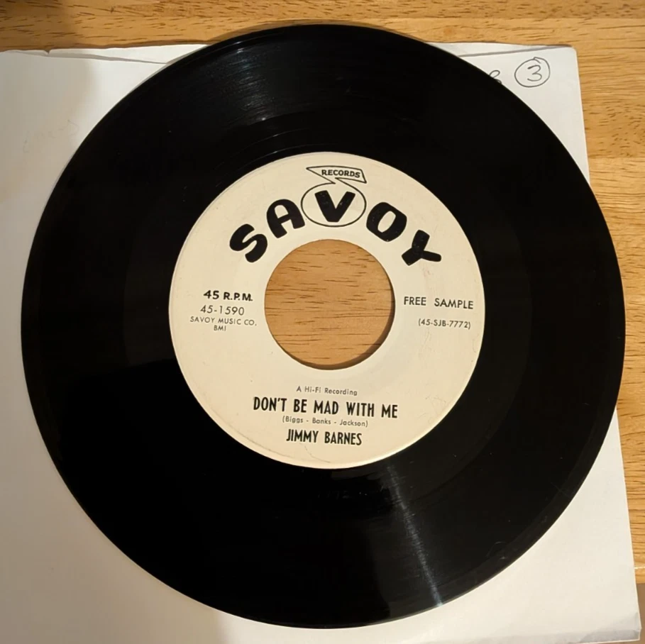 JIMMY BARNES - Don't Be Mad With Me / You Thrill Me So Much 7" promo USA SAVOY - Image 2 of 3