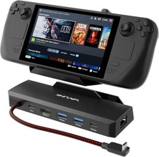 Steam Deck Dock, 6-In-1 Docking Station for Steam Deck/Rog Ally with 4K 144Hz H