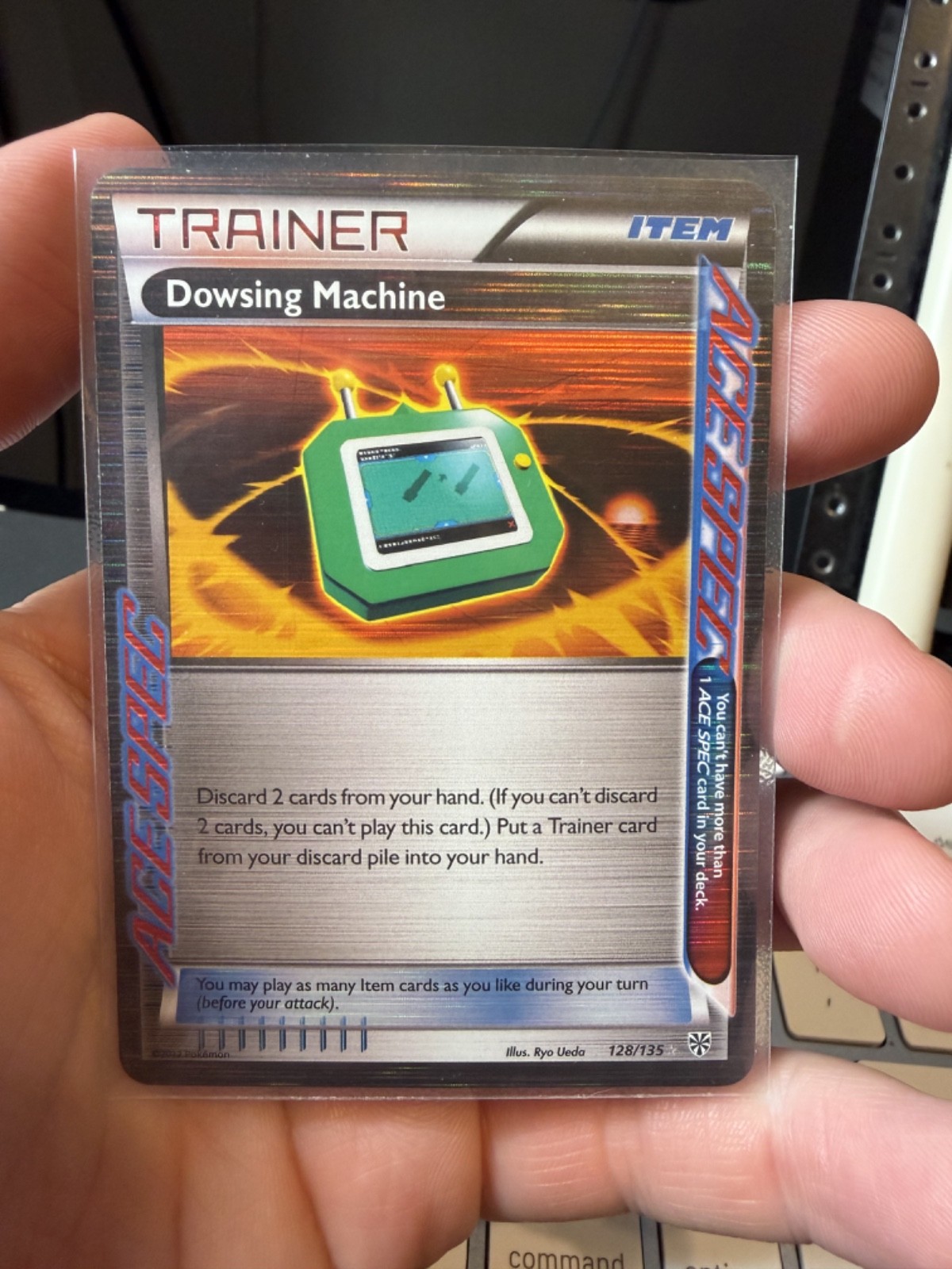 Pokemon 2012 Plasma Storm 128/135 Ace Spec Dowsing Machine rare holo card