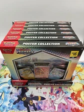 Pokemon Prismatic Evolutions Poster Collection Dollar General 6 Boxes + Display