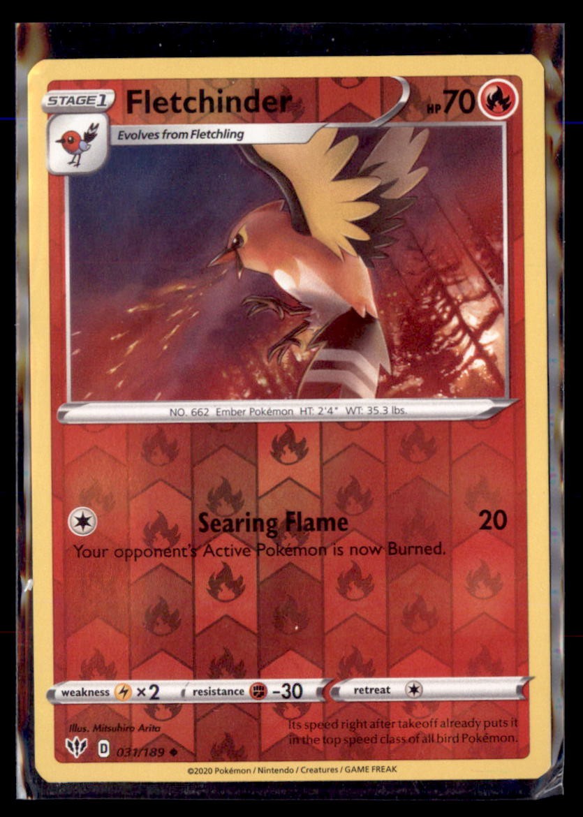 Pokemon Fletchinder 31/189 Darkness Ablaze Reverse Holo