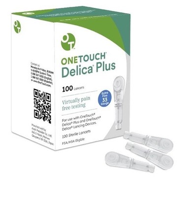 OneTouch Delica Plus 100 Extra Fine Lancets Exp. 01/31/2030  (1-pack) NEW