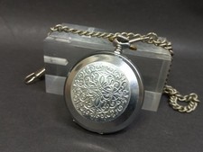 Soviet Vintage Pocket Watch Molnija "Pattern", USSR Mechanical Watch Molniya