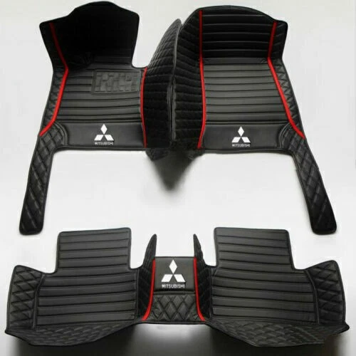 Car Floor Carpets For Mitsubishi ALL Models Luxury Custom Waterproof PU Leather Foto 4 de 4