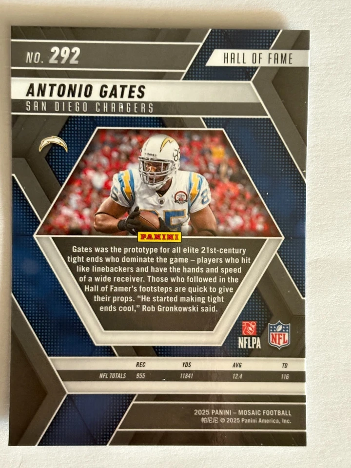 *Panini - NFL Trading Cards - #292 Antonio Gates - Mosaic 2025 - NM - Bild 2 von 2