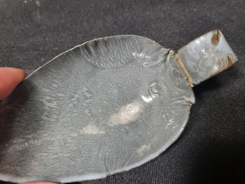 Antique, Small, Grey Granite-Ware, Scoop - Picture 11 of 12