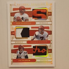 Panini 2025 National Treasures NFL Gear Trio MEM Anderson Esiason Burrow /10