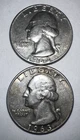 1963 D & P 2 Washington Quarters 90% Silver