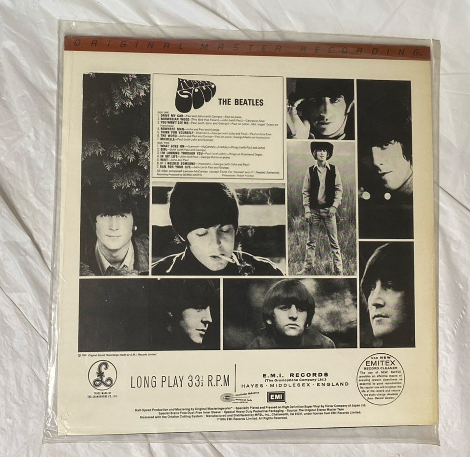 Rubber Lab Beatles Rubber Soul Mobile Fidelity Sound Lab Vinyl LP Record MoFi NEW ...
