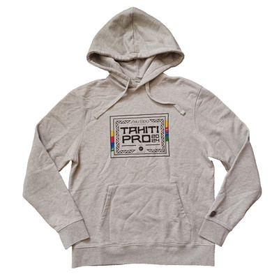 Outerknown Hoodie Mens Medium Gray Graphic Print Logo Tahiti Pro Long Sleeve