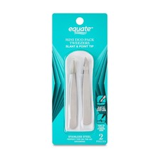 Equate Beauty Duo Mini Pack Slant and Point Tip Tweezers, 2 Pieces