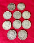 (10)  1964 Kennedy Half Dollars 90% Silver - Lot of 10 -$5 Face Value